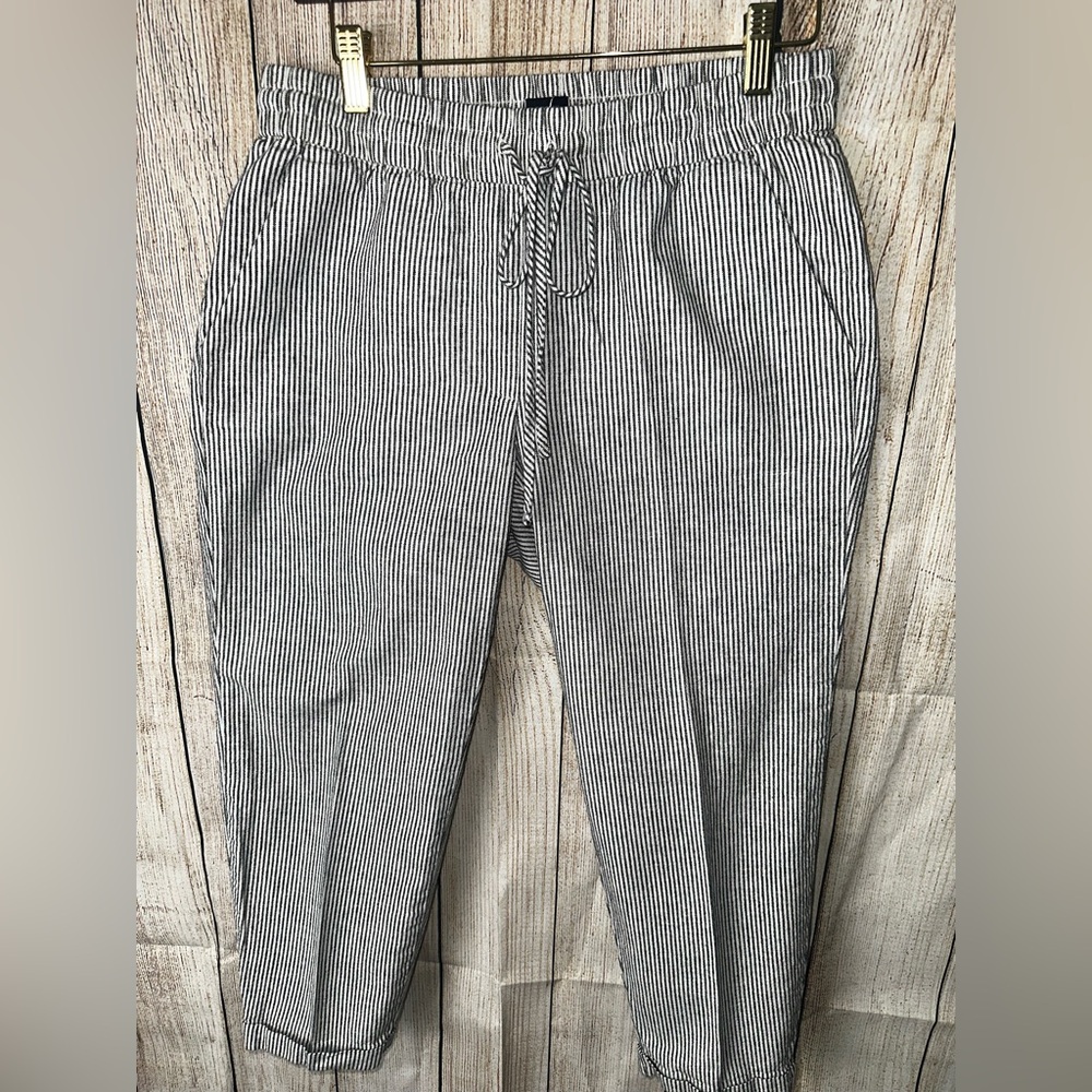J. Crew Black and White Striped Joggers
